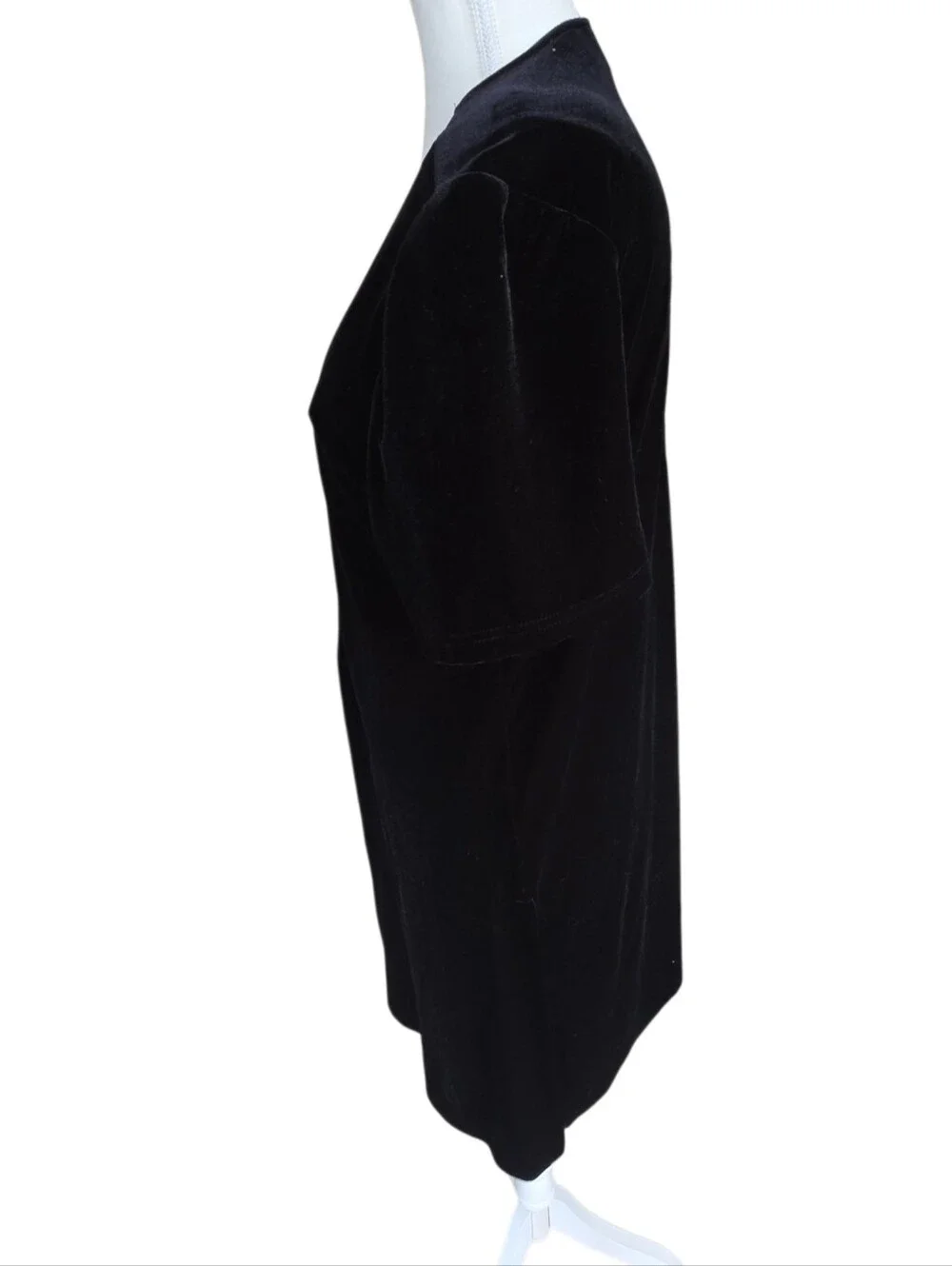 Fashion Bug Size 14P Black Velvet Embroidered Y2K Witchy Goth Lagenlook Dress